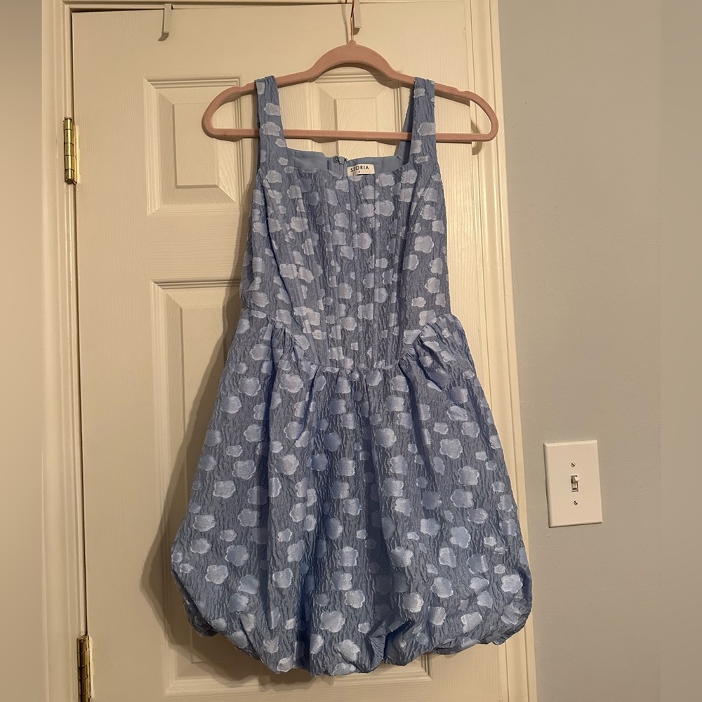 Storia Women’s Blue Floral Bubble Skirt Dress
